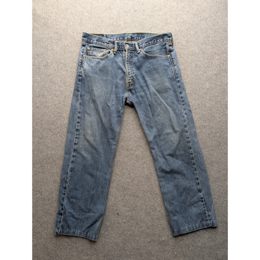 Levi's 505 Jeans Mens Size 36 Regular Fit Straight Leg Blue Denim Pants 36x32